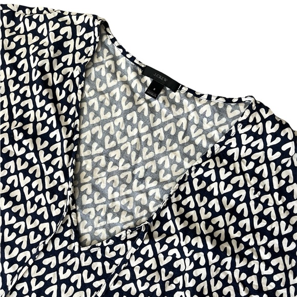 J Crew Navy and White Patterned Maxi Tunic Style Lightweight Swim Coverup Sz S - Picture 4 of 5